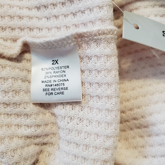 NWT Sweet Romeo Blush Pink Cozy Thermal Top - Picture 5 of 5